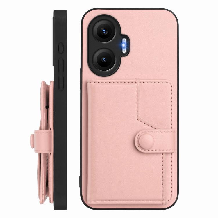 For Redmi Turbo 4 Pro / Xiaomi Poco F7 Button Card Bag RFID Anti-theft Phone Case