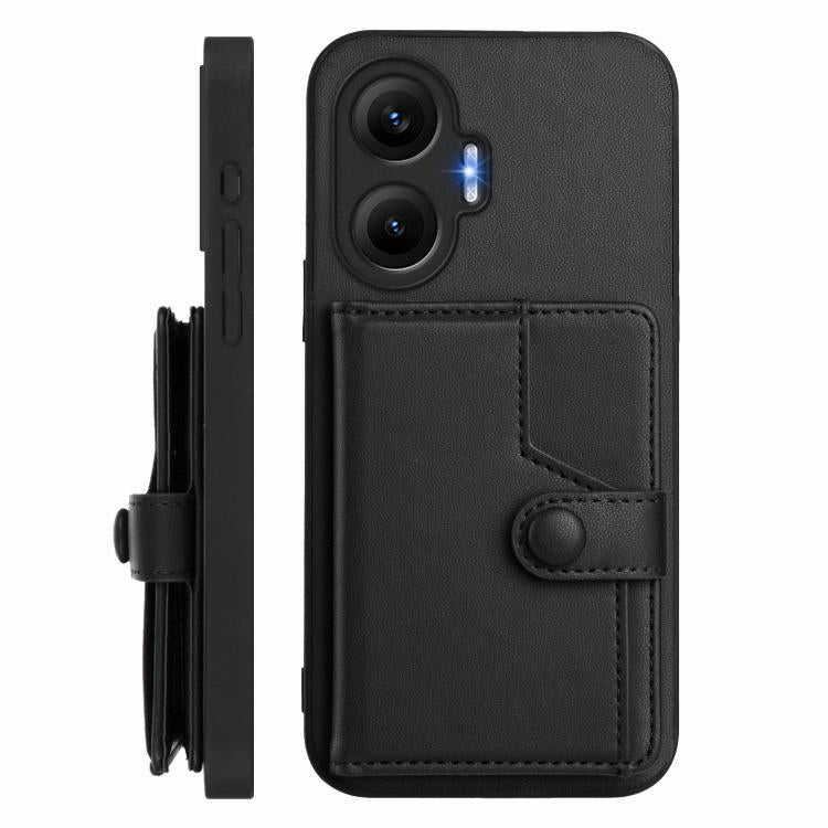 For Redmi Turbo 4 Pro / Xiaomi Poco F7 Button Card Bag RFID Anti-theft Phone Case