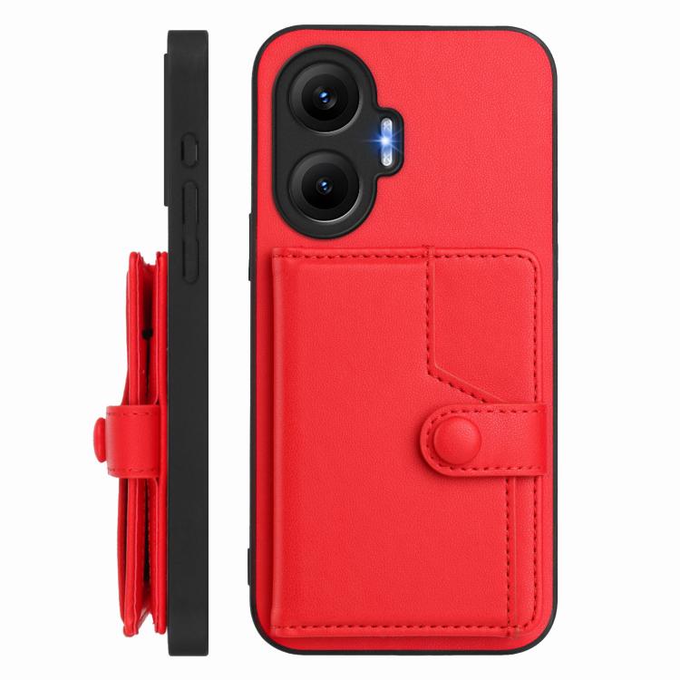 For Redmi Turbo 4 Pro / Xiaomi Poco F7 Button Card Bag RFID Anti-theft Phone Case