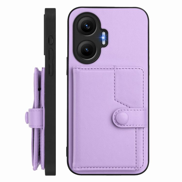 For Redmi Turbo 4 Pro / Xiaomi Poco F7 Button Card Bag RFID Anti-theft Phone Case