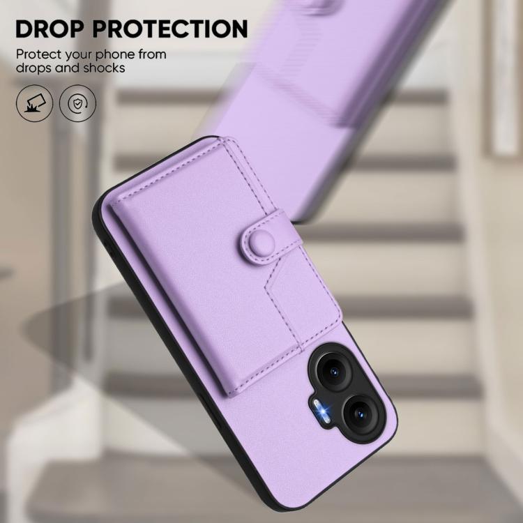 For Redmi Turbo 4 Pro / Xiaomi Poco F7 Button Card Bag RFID Anti-theft Phone Case