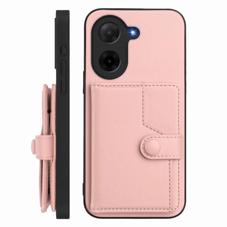 For Redmi A5 4G 171.7mm / Xiaomi Poco C71 Button Card Bag RFID Anti-theft Phone Case
