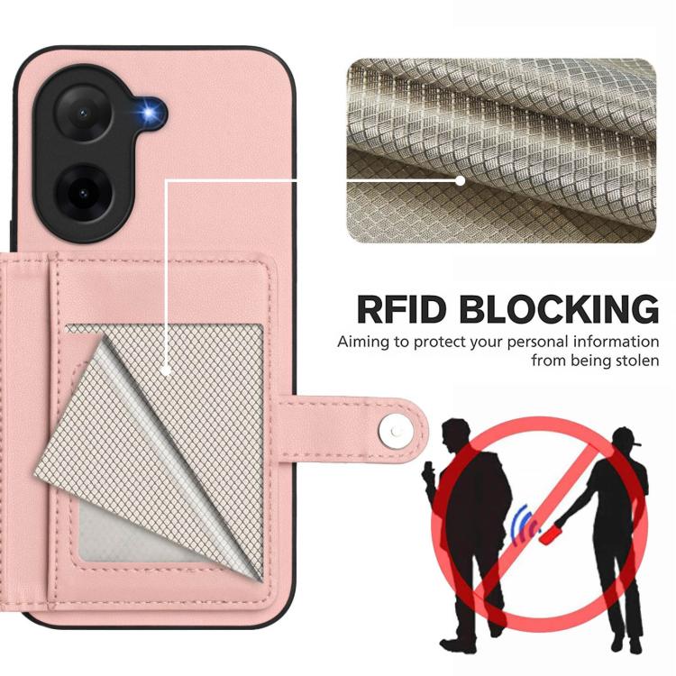 For Redmi A5 4G 171.7mm / Xiaomi Poco C71 Button Card Bag RFID Anti-theft Phone Case