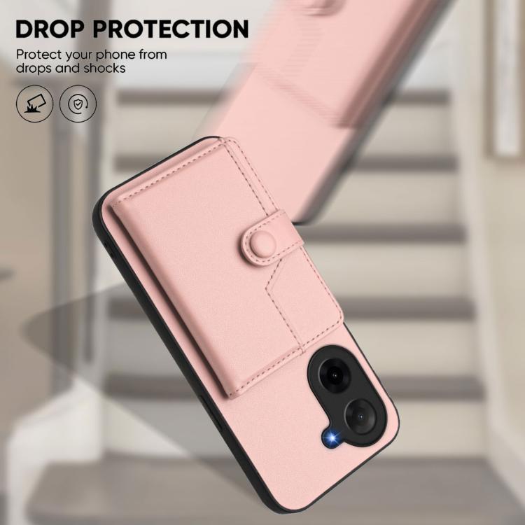 For Redmi A5 4G 171.7mm / Xiaomi Poco C71 Button Card Bag RFID Anti-theft Phone Case