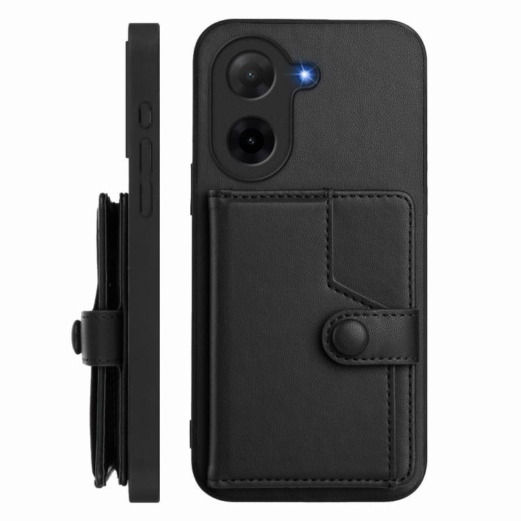 For Redmi A5 4G 171.7mm / Xiaomi Poco C71 Button Card Bag RFID Anti-theft Phone Case