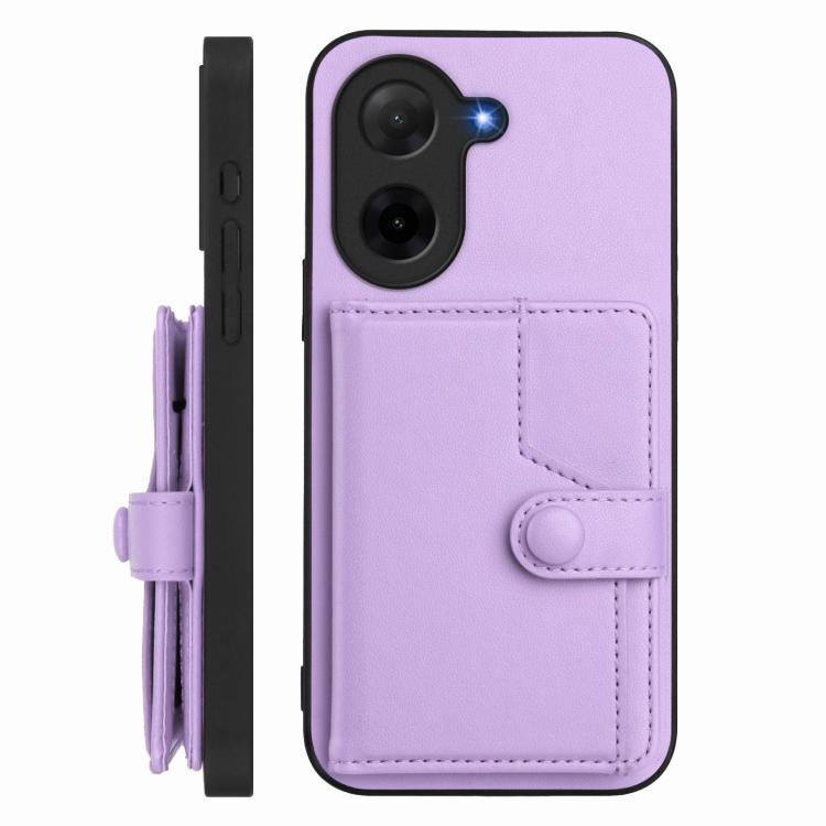 For Redmi A5 4G 171.7mm / Xiaomi Poco C71 Button Card Bag RFID Anti-theft Phone Case
