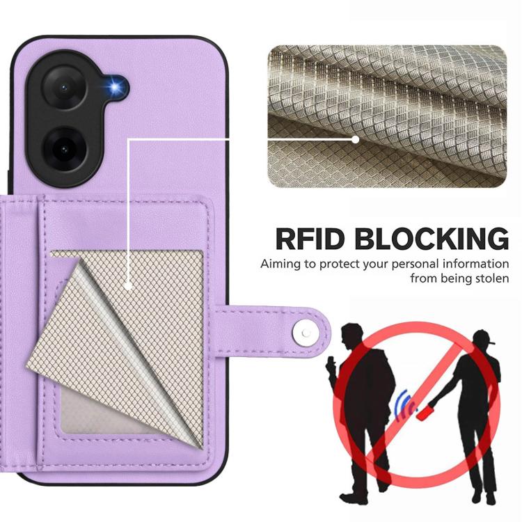 For Redmi A5 4G 171.7mm / Xiaomi Poco C71 Button Card Bag RFID Anti-theft Phone Case