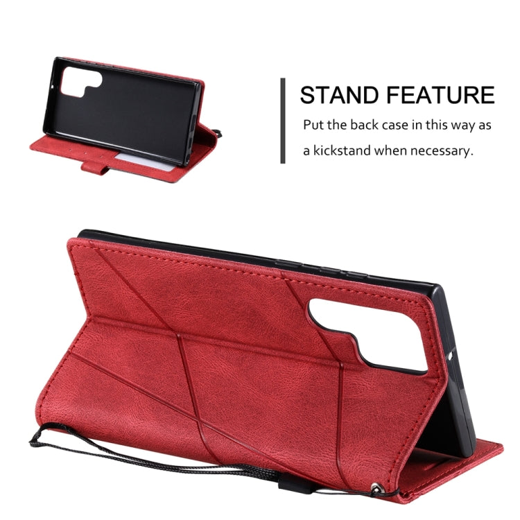 For Samsung Galaxy S25 Ultra 5G Skin Feel Splicing Leather Phone Case