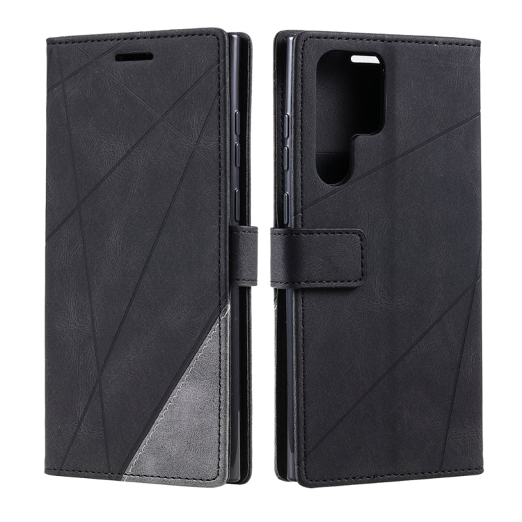 For Samsung Galaxy S25 Ultra 5G Skin Feel Splicing Leather Phone Case