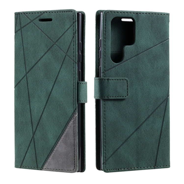 For Samsung Galaxy S25 Ultra 5G Skin Feel Splicing Leather Phone Case