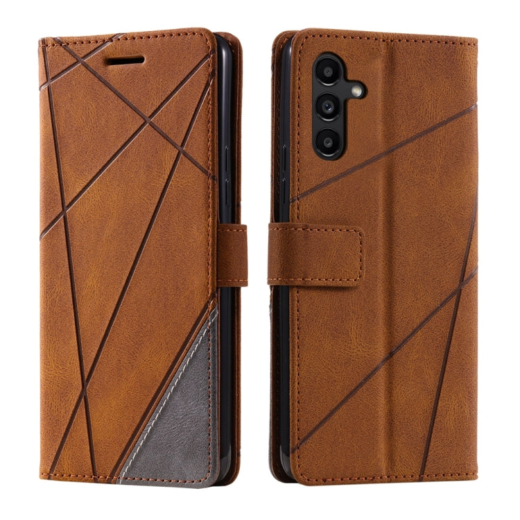 For Samsung Galaxy S25 5G Skin Feel Splicing Leather Phone Case
