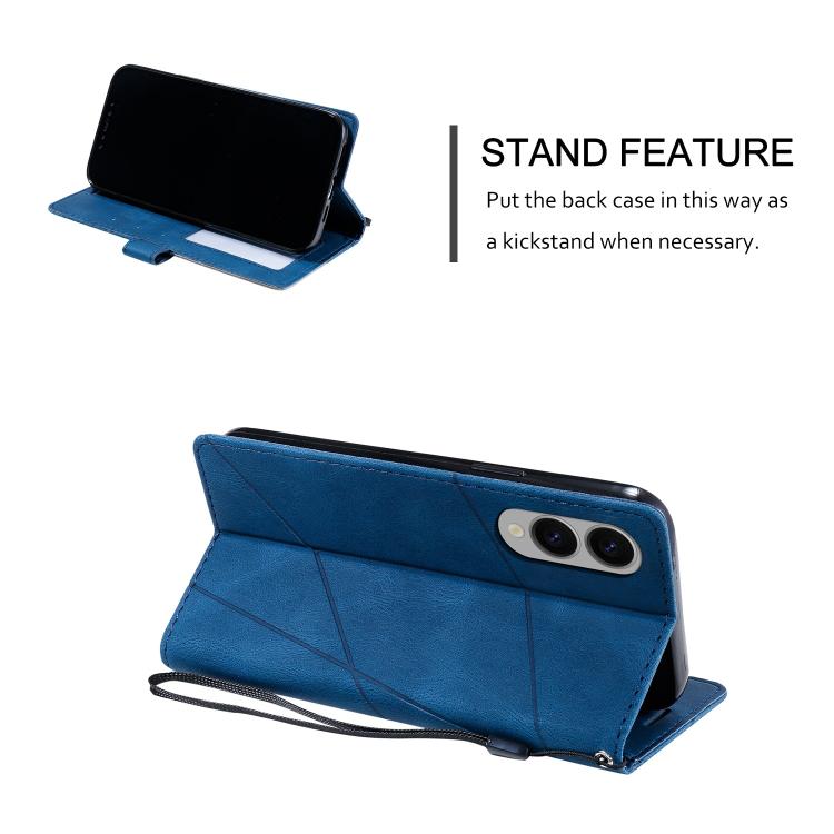 For Samsung Galaxy S25 Edge 5G Skin Feel Splicing Leather Phone Case