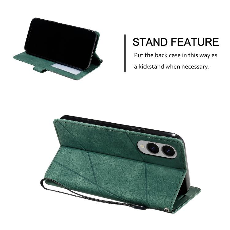 For Samsung Galaxy S25 Edge 5G Skin Feel Splicing Leather Phone Case