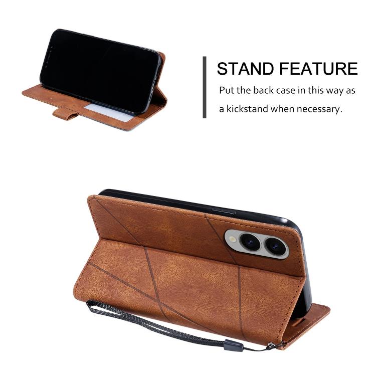 For Samsung Galaxy S25 Edge 5G Skin Feel Splicing Leather Phone Case
