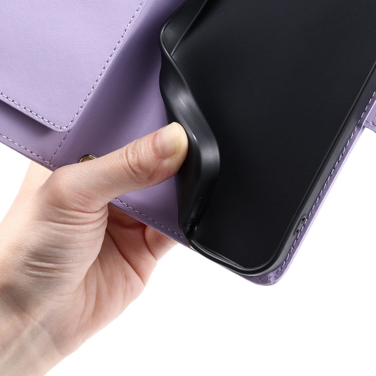 For iPhone 15 Ring Buckle Rhombic Leather Phone Case