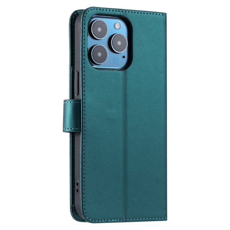 For iPhone 14 Pro Ring Buckle Rhombic Leather Phone Case