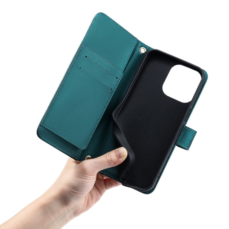 For iPhone 14 Pro Ring Buckle Rhombic Leather Phone Case