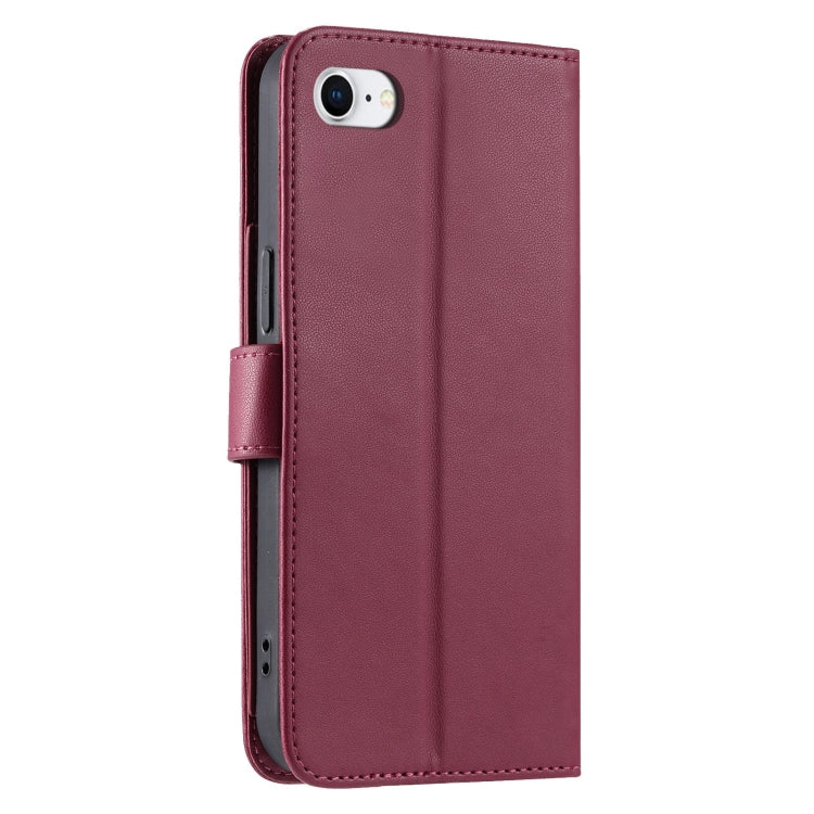 For iPhone 7 / 8 / SE 2022 Ring Buckle Rhombic Leather Phone Case