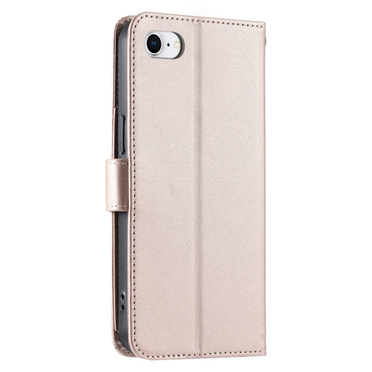 For iPhone 7 / 8 / SE 2022 Ring Buckle Rhombic Leather Phone Case