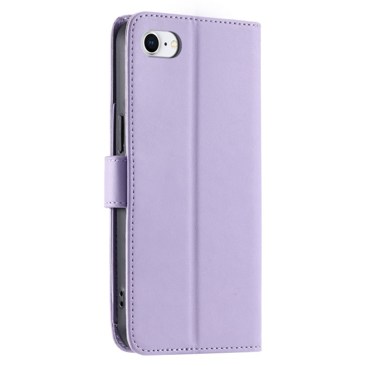 For iPhone 7 / 8 / SE 2022 Ring Buckle Rhombic Leather Phone Case