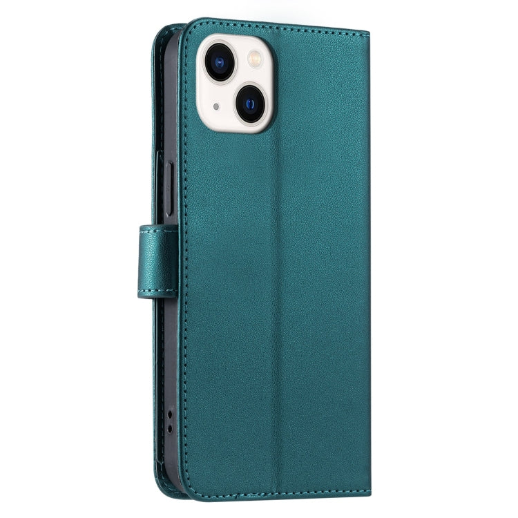 For iPhone 13 mini Ring Buckle Rhombic Leather Phone Case
