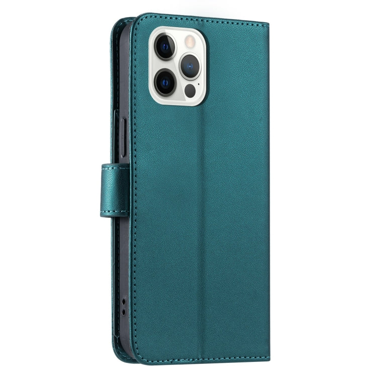 For iPhone 12 / 12 Pro Ring Buckle Rhombic Leather Phone Case