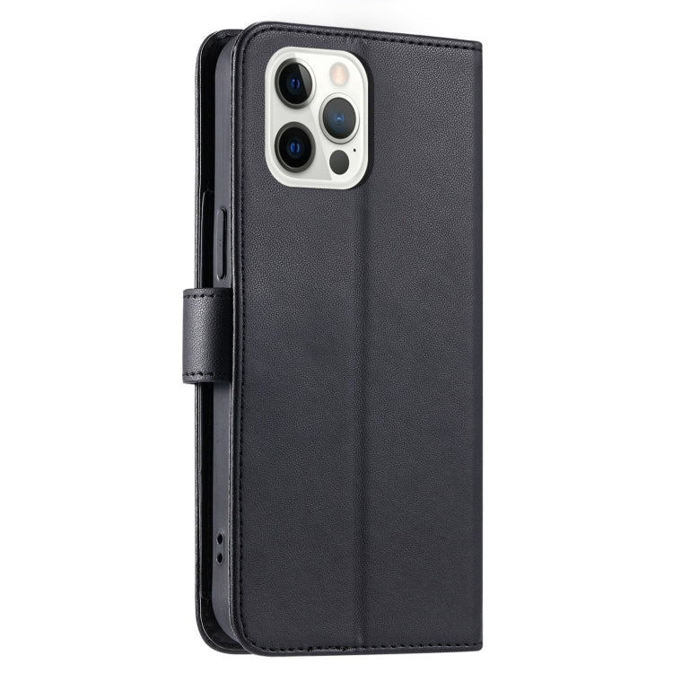 For iPhone 12 / 12 Pro Ring Buckle Rhombic Leather Phone Case
