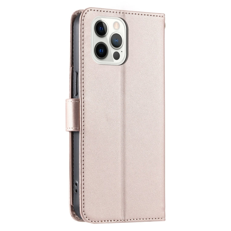 For iPhone 12 / 12 Pro Ring Buckle Rhombic Leather Phone Case