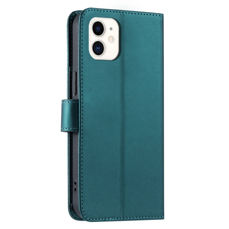 For iPhone 12 mini Ring Buckle Rhombic Leather Phone Case