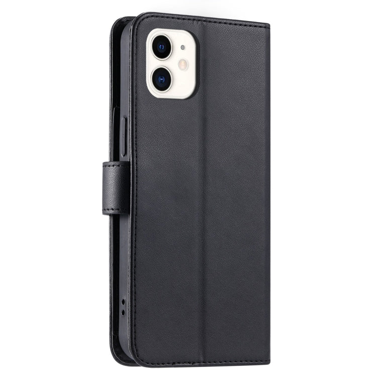For iPhone 11 Ring Buckle Rhombic Leather Phone Case