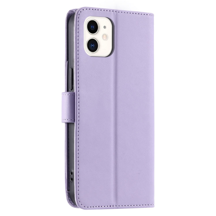 For iPhone 11 Ring Buckle Rhombic Leather Phone Case