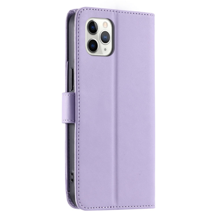 For iPhone 11 Pro Ring Buckle Rhombic Leather Phone Case