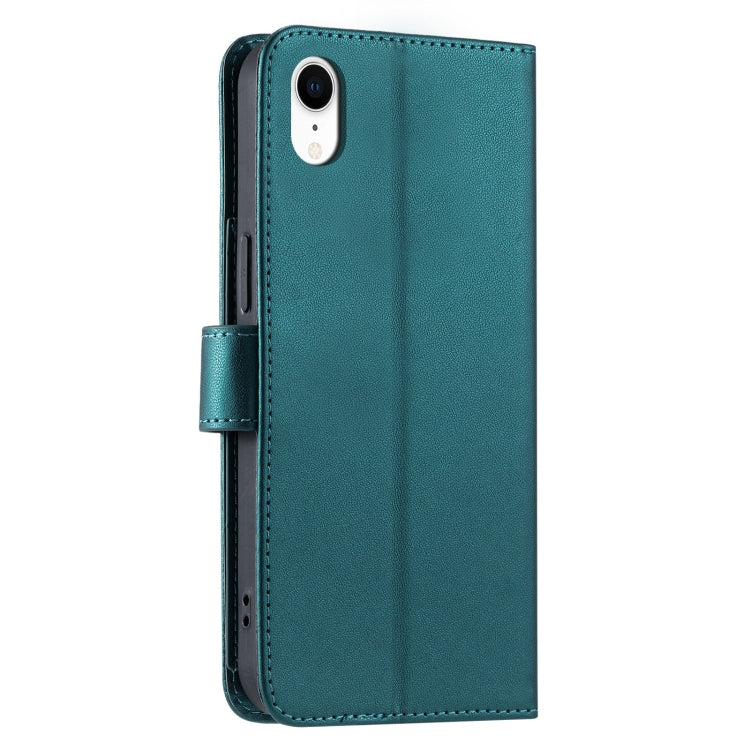 For iPhone XR Ring Buckle Rhombic Leather Phone Case
