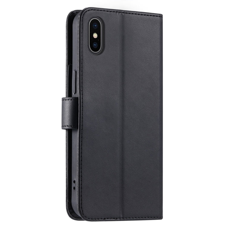 For iPhone XS Max Ring Buckle Rhombic Leather Phone Case