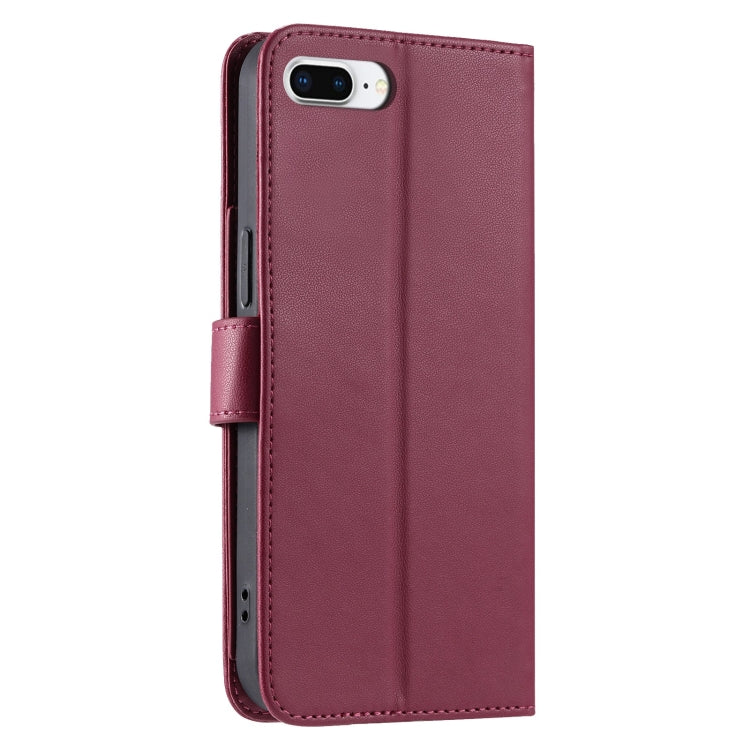 For iPhone 7 Plus / 8 Plus Ring Buckle Rhombic Leather Phone Case