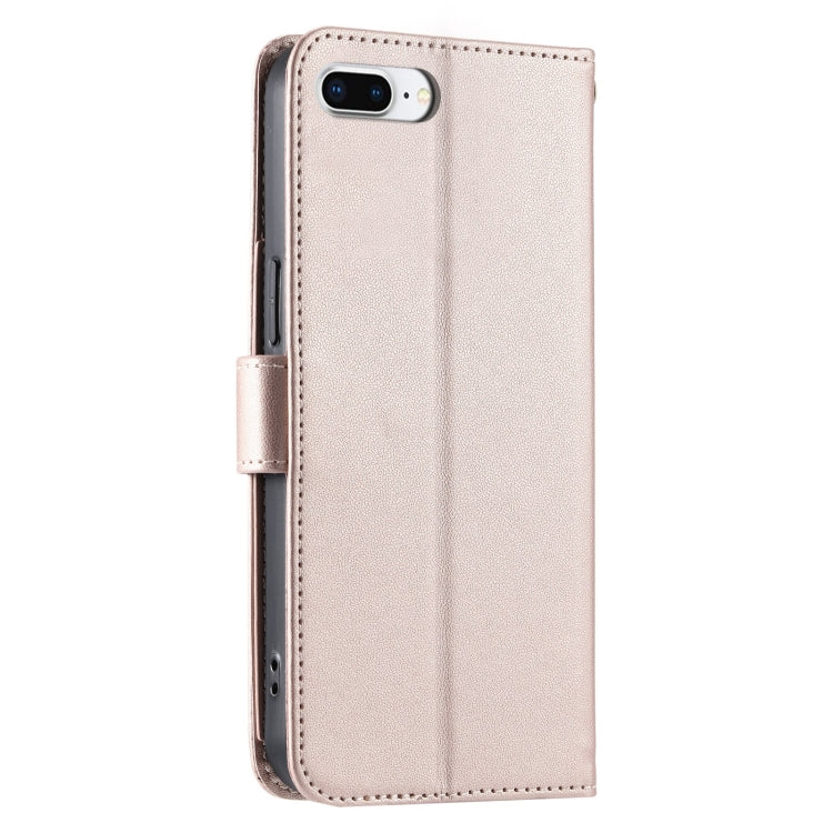 For iPhone 7 Plus / 8 Plus Ring Buckle Rhombic Leather Phone Case