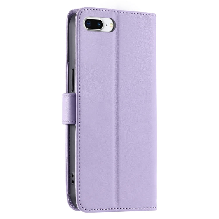 For iPhone 7 Plus / 8 Plus Ring Buckle Rhombic Leather Phone Case