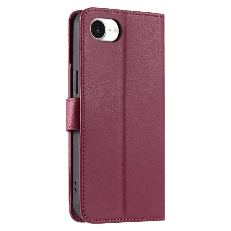 For iPhone 17e / 16e Ring Buckle Rhombic Leather Phone Case