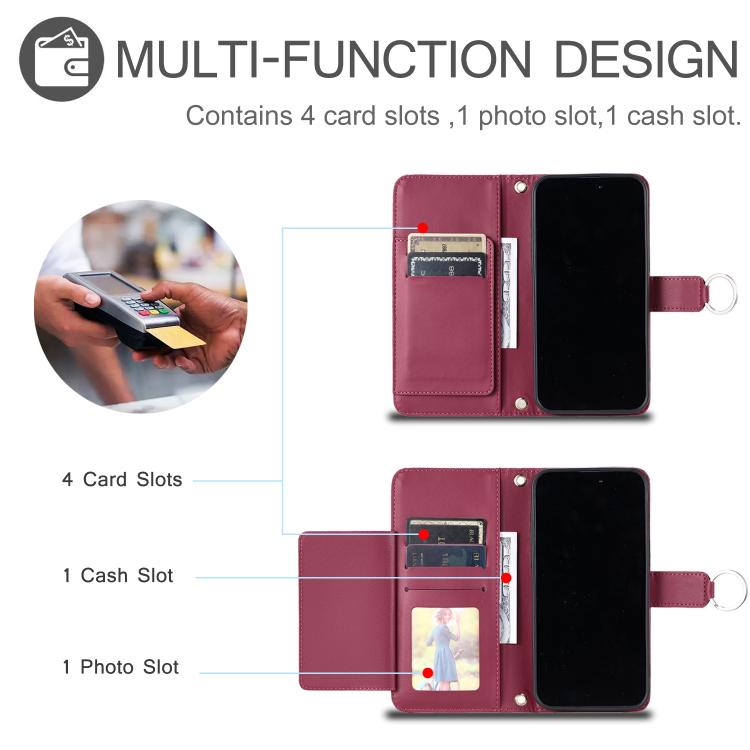 For iPhone 17e / 16e Ring Buckle Rhombic Leather Phone Case