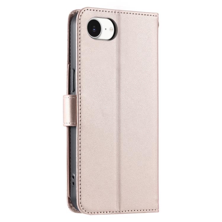 For iPhone 17e / 16e Ring Buckle Rhombic Leather Phone Case