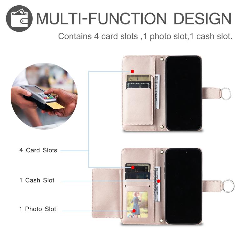 For iPhone 17e / 16e Ring Buckle Rhombic Leather Phone Case