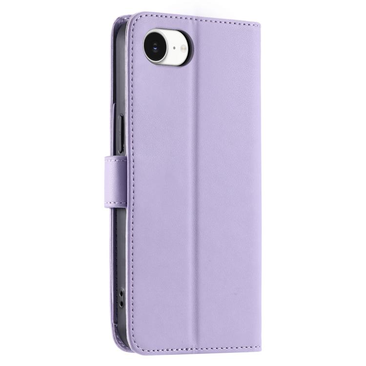 For iPhone 17e / 16e Ring Buckle Rhombic Leather Phone Case