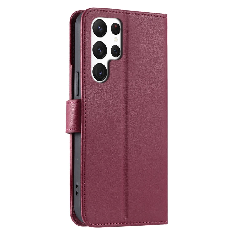 For Samsung Galaxy S23 Ultra 5G Ring Buckle Rhombic Leather Phone Case