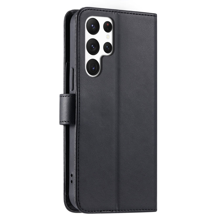 For Samsung Galaxy S22 Ultra 5G Ring Buckle Rhombic Leather Phone Case