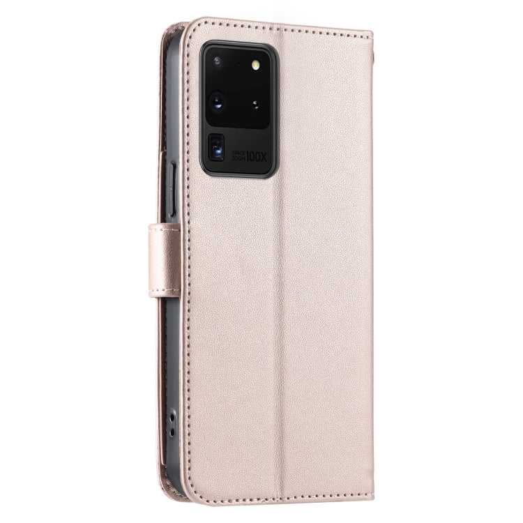 For Samsung Galaxy S20 Ultra Ring Buckle Rhombic Leather Phone Case