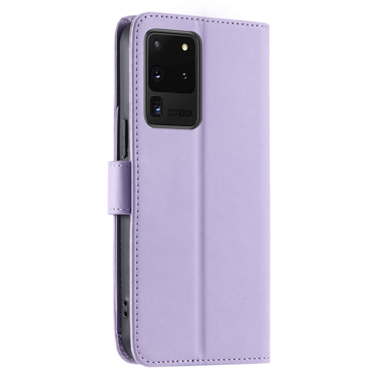For Samsung Galaxy S20 Ultra Ring Buckle Rhombic Leather Phone Case