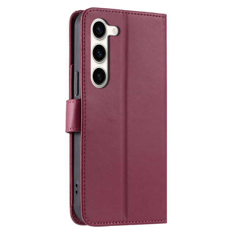 For Samsung Galaxy S23 5G Ring Buckle Rhombic Leather Phone Case
