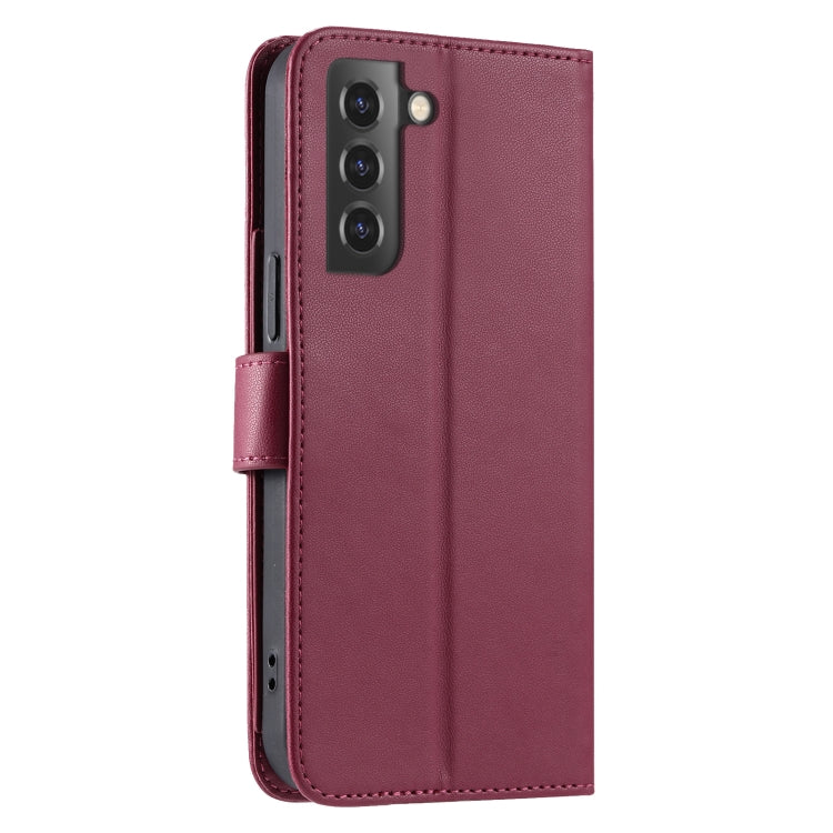 For Samsung Galaxy S21+ 5G Ring Buckle Rhombic Leather Phone Case