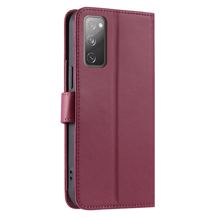 For Samsung Galaxy S20 FE Ring Buckle Rhombic Leather Phone Case