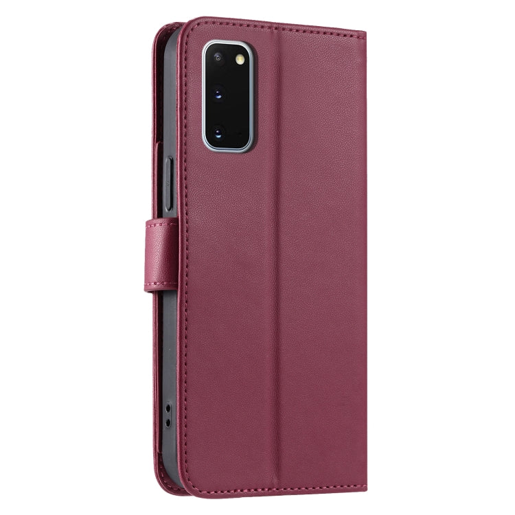 For Samsung Galaxy S20 Ring Buckle Rhombic Leather Phone Case